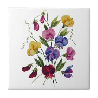 Colorful Sweet Peas Tegeltje