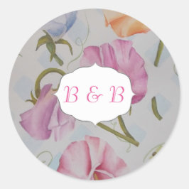 COLORFUL SWEET PEAS WATERVERF FLOWER STICKERS