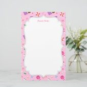 Colorful Sweet Snoep Pattern for Girls Briefpapier (Staand voorkant)