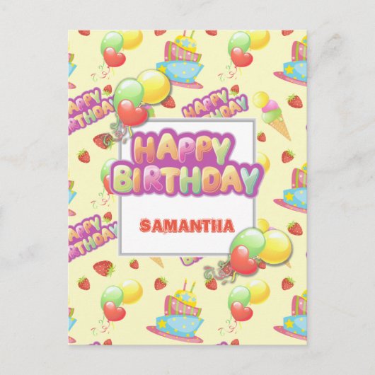 Colorful Sweets Birthday Briefkaart (Voorkant)