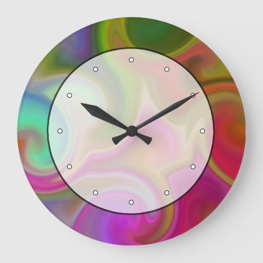 Colorful Swirl Abstract. Grote Klok (Voorkant)