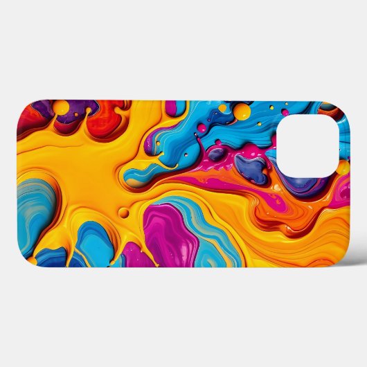 Colorful Swirl Abstract Ink iPhone Case (Achterkant (horizontaal))