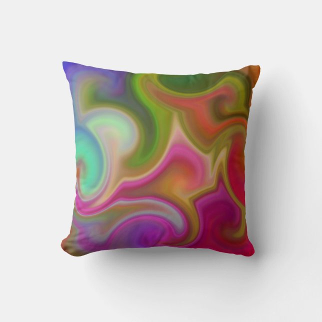 Colorful Swirl Abstract Kussen (Voorkant)