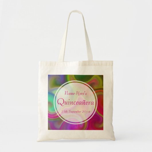 Colorful Swirl Design Quinceanera. Tote Bag (Voorkant)