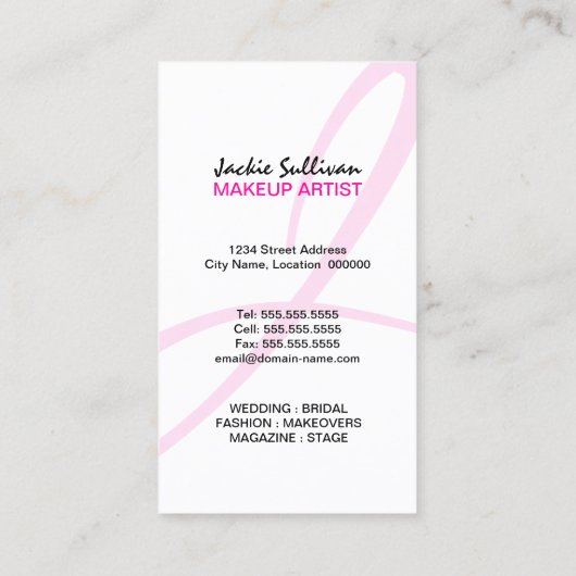 Colorful Swirl Makeup Artist Visitekaartje (Achterkant)
