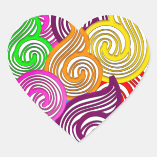 Colorful Swirl-ontwerp Hart Sticker