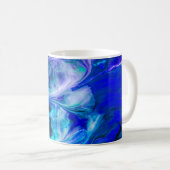 Colorful Swirling Blue Design Coffee Mok Cup (Voorkant rechts)