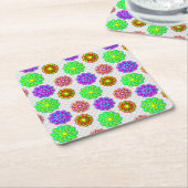 Colorful Swirling Flowers Onderzetter set (Schuin)