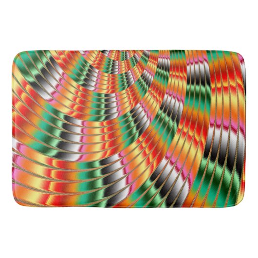 Colorful Swirling Fractal Design Badmat (Voorkant)