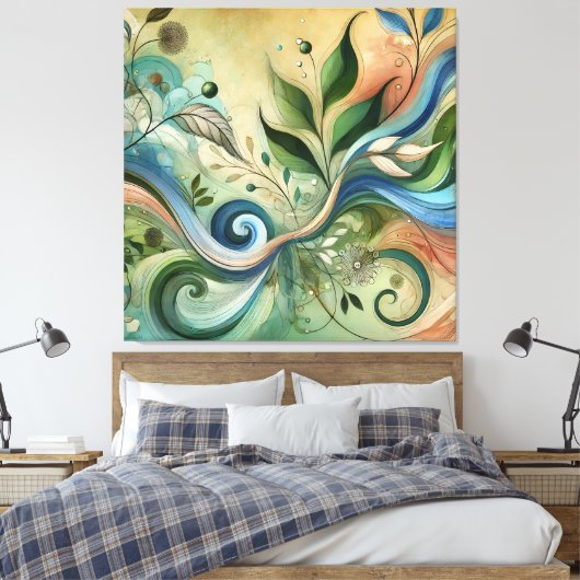 Colorful Swirling Nature Design Canvas Art (Insitu (Slaapkamer))