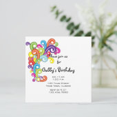 Colorful Swirls Birthday Party Kaart (Staand voorkant)