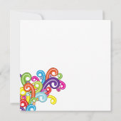 Colorful Swirls Birthday Party Kaart (Achterkant)
