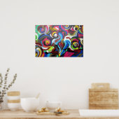 Colorful Swirls Graffiti Design in San Francisco Poster (Keuken)