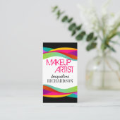 Colorful Swirls Makeup Artist Visitekaartje (Staand voorkant)