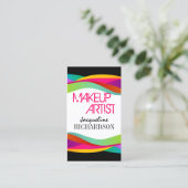 Colorful Swirls Makeup Artist Visitekaartje (Staand voorkant)