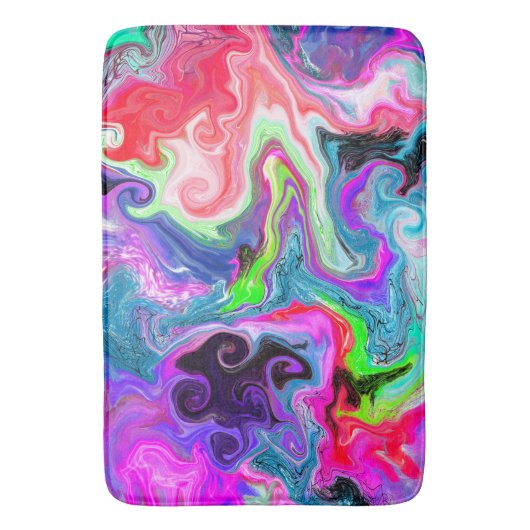 Colorful Swirls Marble Fluid Art Badmat (Voorkant Verticaal)