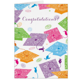 Colorful swirls petten afstuderen aanpasbare kaart