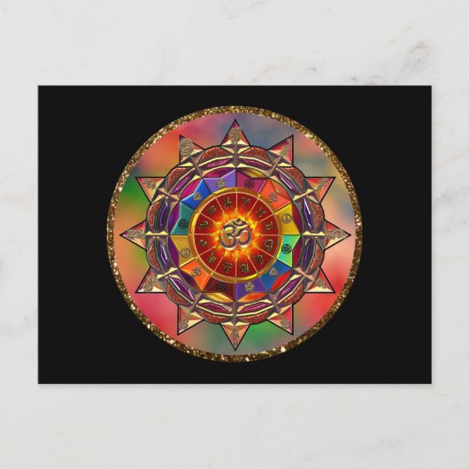 Colorful Symbolic Sun Mandala Briefkaart (Voorkant)