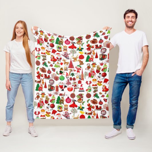 Colorful Symbols kerstelementen Winter Elegant Fleece Deken (In situ)