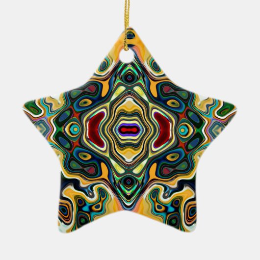 Colorful Symmetrisch Abstract Keramisch Ornament (Voorkant)
