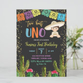 Colorful Taco Bout Uno Birthday Uitnodiging (Staand voorkant)