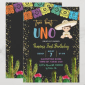 Colorful Taco Bout Uno Birthday Uitnodiging (Voorkant / Achterkant)