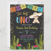 Colorful Taco Bout Uno Birthday Uitnodiging (Voorkant)