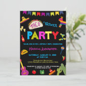 Colorful Taco Bouta Party Fiesta Birthday Party Kaart (Staand voorkant)