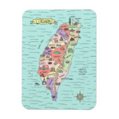 Colorful Taiwan Map Magnet Magneet (Verticaal)