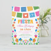 Colorful Talavera Mexican Fiesta Birthday Kaart (Staand voorkant)