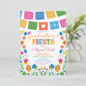 Colorful Talavera Mexican Graduation Fiesta Kaart (Staand voorkant)