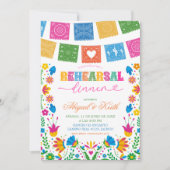 Colorful Talavera Mexican Rehearsal Dinner Kaart (Voorkant)