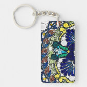 colorful talavera pottery mexican blue photo art  sleutelhanger (Voorkant)