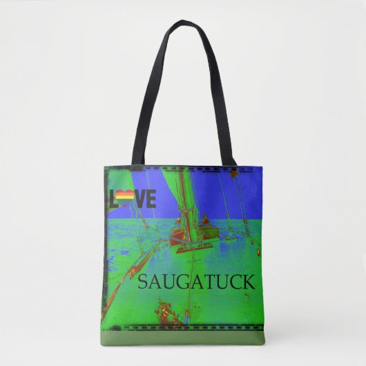 Colorful Tas Saugatuck Michigan Sailing Rainbow (Voorkant)