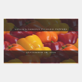Colorful Tasty Red Oranje Yellow Bell Peppers Rechthoekige Sticker