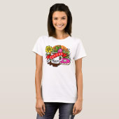Colorful Tattoo Coffee en Donut T-shirt (Voorkant volledig)