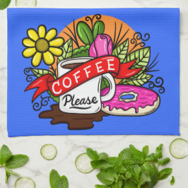 Colorful Tattoo Coffee en Donut Theedoek