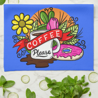 Colorful Tattoo Coffee en Donut Theedoek