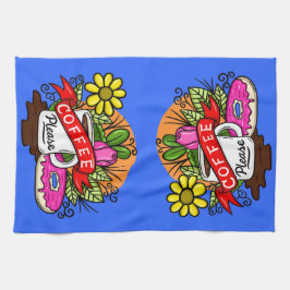 Colorful Tattoo Coffee en Donut Theedoek