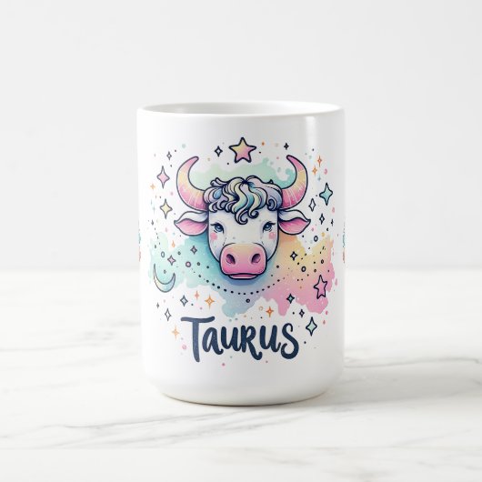 Colorful Taurus Bull Zodac Astrology Koffiemok (Center)