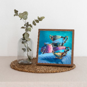 Colorful Tea Cups Poster Print