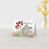 Colorful Tea Time Teapot Wenskaart Kaart (Gele Bloem)
