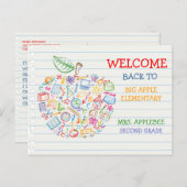 Colorful Teachers Apple Terug naar het Briefkaart  (Voorkant / Achterkant)