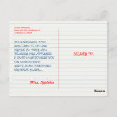 Colorful Teachers Apple Terug naar het Briefkaart  (Achterkant)