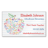 Colorful Teachers Apple Visitekaartje Magnet Visitekaartje Magneet (Voorkant)