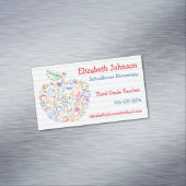 Colorful Teachers Apple Visitekaartje Magnet Visitekaartje Magneet (Voorbeeld)