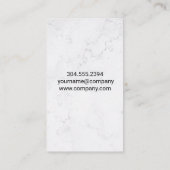 Colorful Teapot | Witte marmer | Groen leder Visitekaartje (Achterkant)