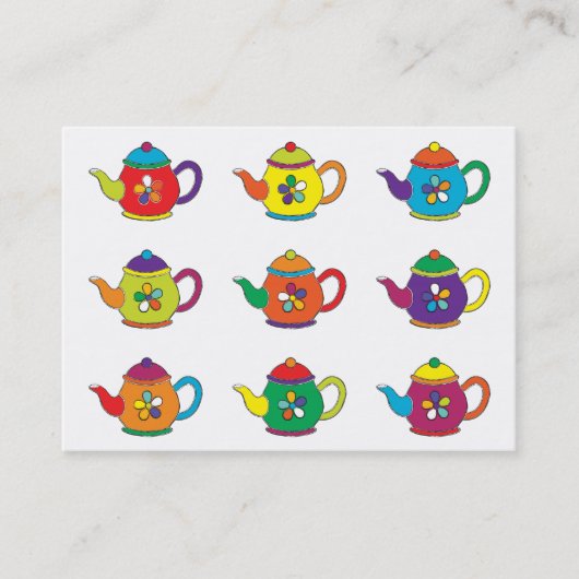 COLORFUL TEAPOTS VISITEKAARTJE (Voorkant)