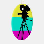 Colorful Technicolor Camera Silhouette Ornament (Rechts)