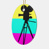 Colorful Technicolor Camera Silhouette Ornament (Links)